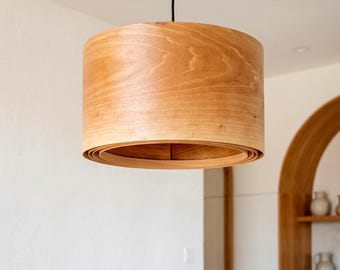 Handmade Walnut Kitchen Island Light, Wabi Sabi Chandelier Lighting