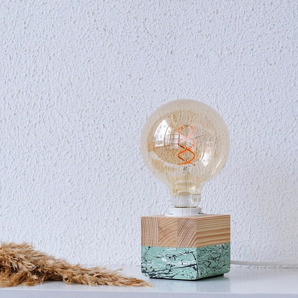 Scandinavian decor modern table lamp, Rustic decor bedside lamp, Modern farmhouse small table lamp