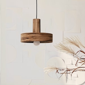Mango lamp shade, Scandinavian decor wood pendant light, Chandelier light