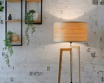 Wood Floor Lamp, Modern Floor Lamp, Rustic Floor Lamp, Floor Tripod Lamp, Unique Lighting, Modern Lighting