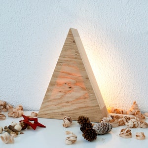 Christmas decor wood table lamp, Scandinavian decor modern table lamp, Rustic decor bedside lamp