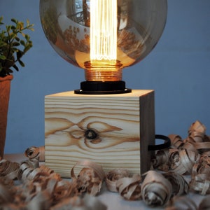 Scandinavian decor modern table lamp, Rustic decor bedside lamp, Modern farmhouse small table lamp