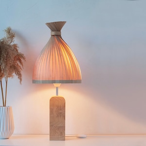 Maple Wood Table Lamp, Bedside Lamp Rustic Decor , Minimalist Decor Small Table Lamp, Scandinavian Decor Desk Lamp