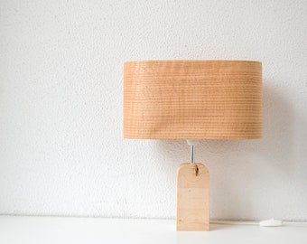 Oak Scandinavian decor modern table lamp, Rustic decor bedside lamp, Minimalist decor small table lamp