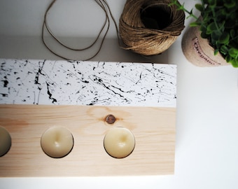 Portacandele arredamento scandinavo, arredamento in legno porta tealight, portacandele moderno