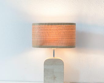 Natural Oak Table Lamp Shade, Scandinavian Decor Bedside Lamp, Mid Century Office Lamp