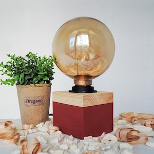 Small Table Lamp for a Scandinavian Touch, Rustic Decor Bedside Lamp, Modern Night Light