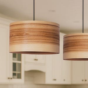 Rustic Olive Wood Pendant Light for Cozy Farmhouse Decor, Scandinavian Olive Wood Chandelier Lighting