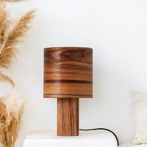 Elegant Mango Wood Bedside Lamp, Mid Century Modern Desk Lamp for Modern Design, Scandinavian-Inspired Table Lamp for Your Home