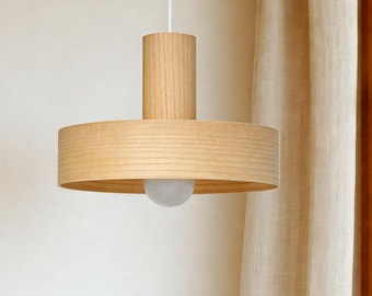 Ash Wood Ceiling Lamp, Stylish Kitchen Island Light for Scandinavian decor, Modern Dining Light