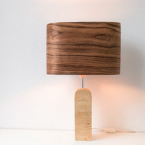 Scandinavian Style Bedside Lamp, Walnut Desk Lamp, Add Warmth to Your Modern Decor with a Walnut Accent Lamp