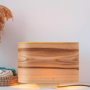 Olive Wood Modern Table Lamp, Bedside Lamp Rustic Decor , Minimalist Decor Small table Lamp, Scandinavian Decor Desk Lamp