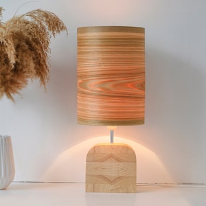 Olive Scandinavian decor modern table lamp, Rustic decor bedside lamp, Minimalist decor small table lamp