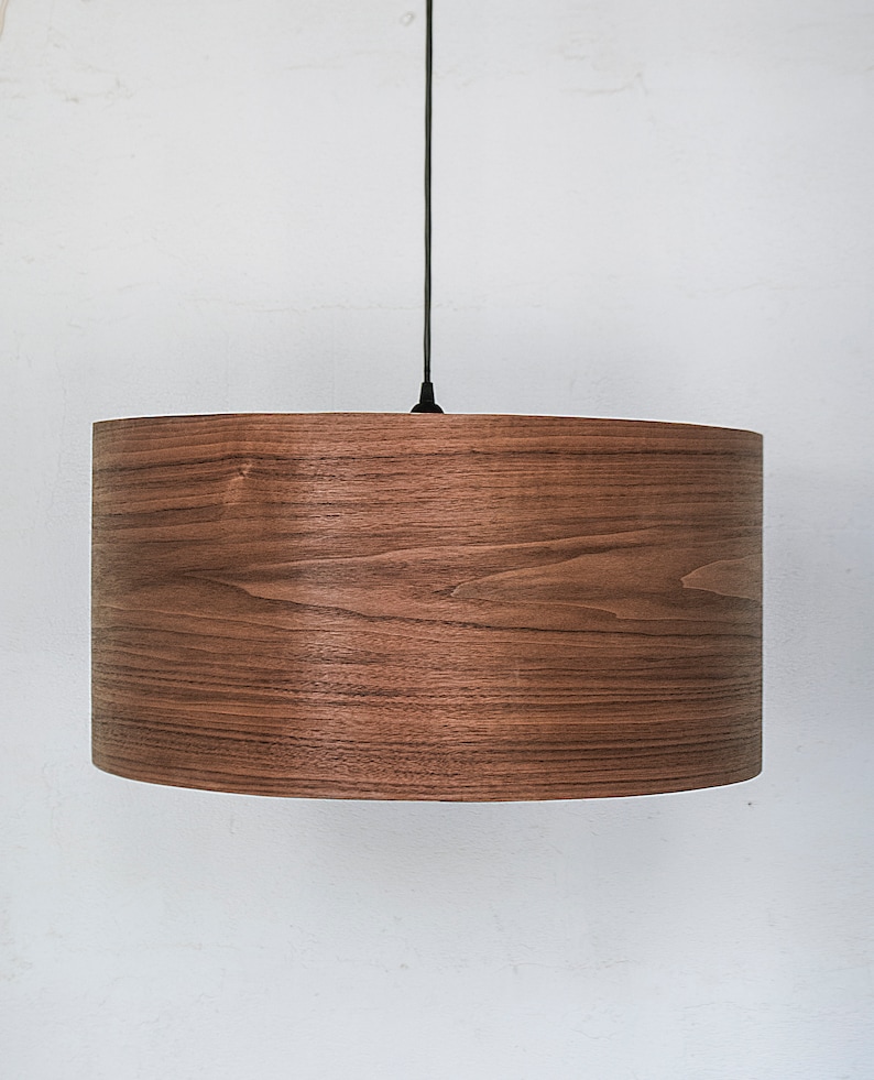 Modern ceiling light made of walnut wood perfect for your bedroom or living room. The right choice of wooden lampshade will give your space the aura you desire