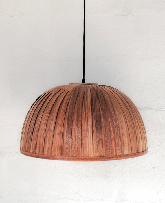 Handmade Wood Ceiling Light Bell Ii Walnut Pendant - Wooden Ceiling Lamp Shade Handmade Wood Ceiling Light Bell Ii Walnut Pendant - Wooden Ceiling Lamp Shade