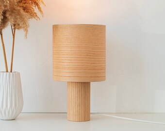 Ash Scandinavian decor modern table lamp, Rustic decor bedside lamp, Minimalist decor small table lamp