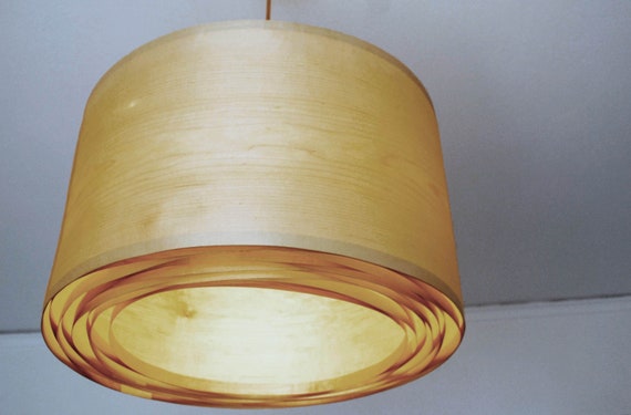 Handmade Wooden Ceiling Light Spiral Maple Pendant Etsy
