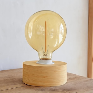 Chic Small Table Lamp for a Scandinavian-Inspired Home Decor, Rustic Bedside Lamp, Modern Light Fixture
