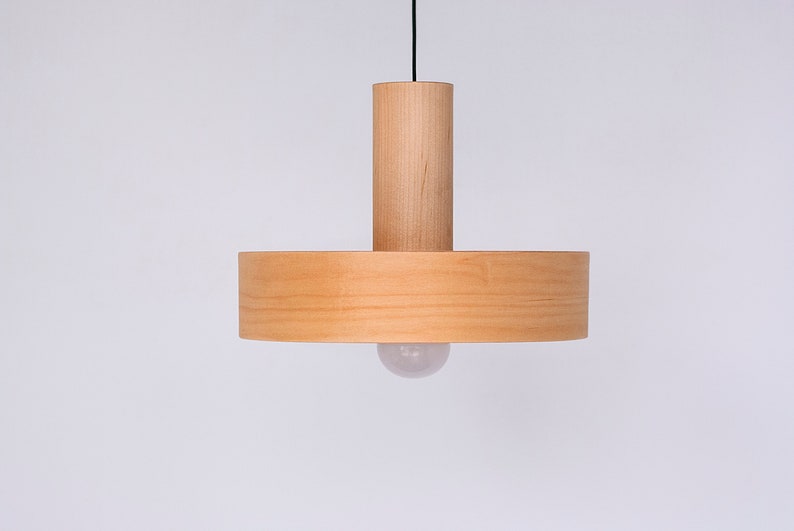 Minimal maple wood chandelier hanging lamp for kitchen island lighting
