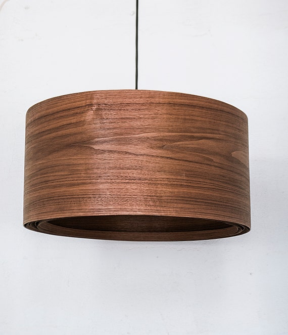 Handmade Wood Ceiling Light Spiral Walnut Pendant - Wooden Ceiling Lamp Shade Handmade Wood Ceiling Light Spiral Walnut Pendant - Wooden Ceiling Lamp Shade