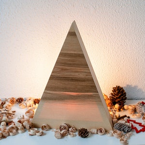 Christmas decor wood table lamp, Scandinavian decor modern table lamp, Rustic decor bedside lamp