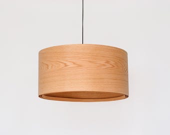 Oak Wood Pendant Light, Farmhouse Chandelier, Kitchen Island Light