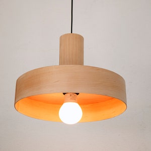 Minimal maple wood chandelier hanging lamp for kitchen island lighting