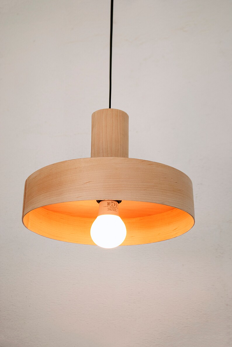 Minimal maple wood chandelier hanging lamp for kitchen island lighting