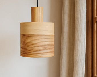 Olive Wood Kitchen Island Light, Modern Wood Ceiling Light for Kitchen decor, Wood Decor Hanging Lamp