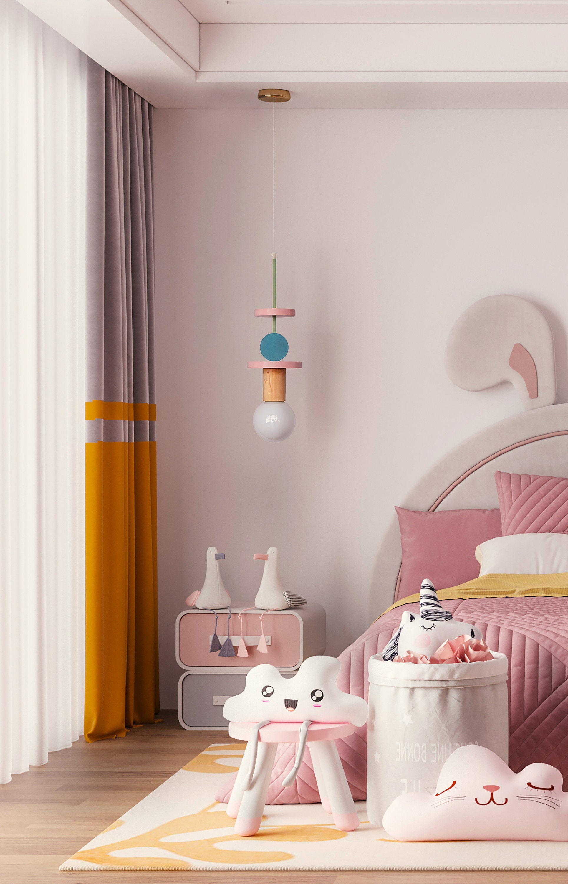 Kids Room Decor Hanging Lamp, Nursery Decor Pendant Light, Baby Room Decor  Lamp Shade 