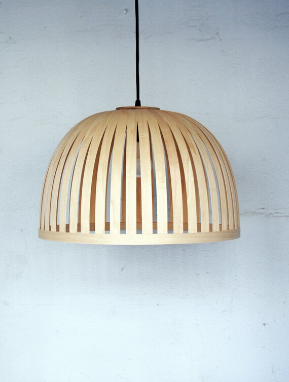 Handmade Wooden Ceiling Light X Bell Maple Pendant Etsy