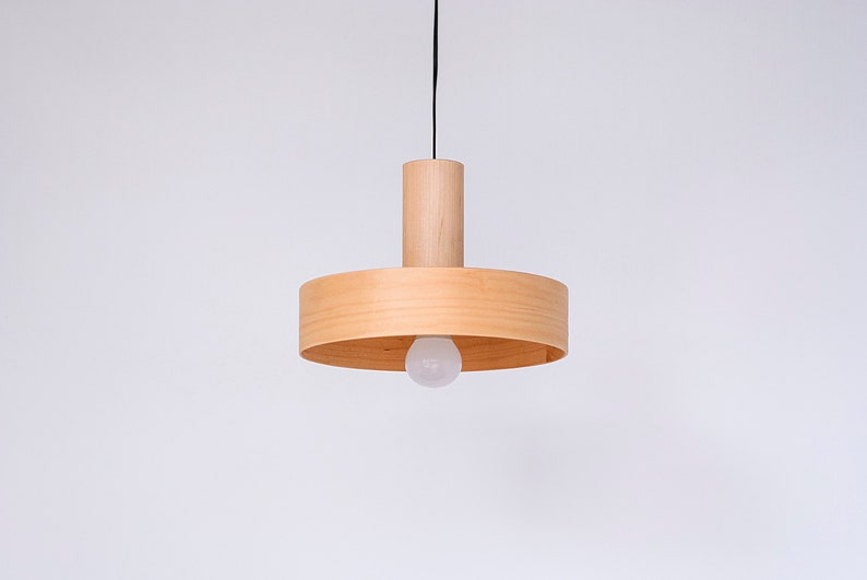 Minimal maple wood chandelier hanging lamp for kitchen island lighting