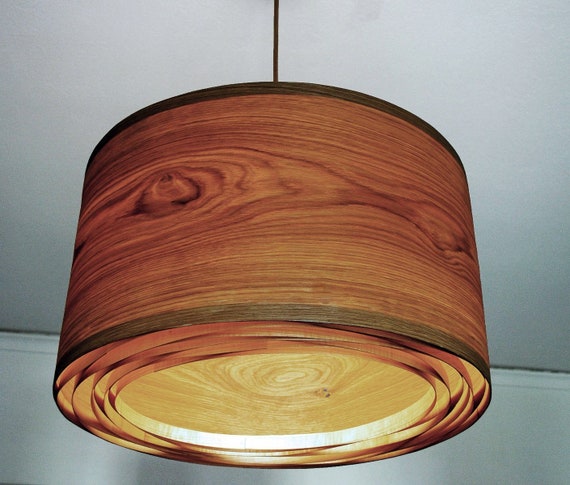 Handmade Wooden Ceiling Light Spiral Oak Pendant Lighting Veneer Lamp Made Of Walnut Veneer And Pinewood