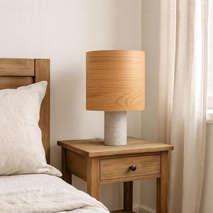 Mid Century Wood Table Lamp, Bedside Lamp for Farmhouse Decor, Standing Lamp for Living Room Decor