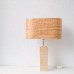 Elegant Oak Wood Table Lamp, Bedside Lamp for Scandinavian Decor, Rustic Decor Desk Lamp, Night Light for Minimalist and Modern Interiors