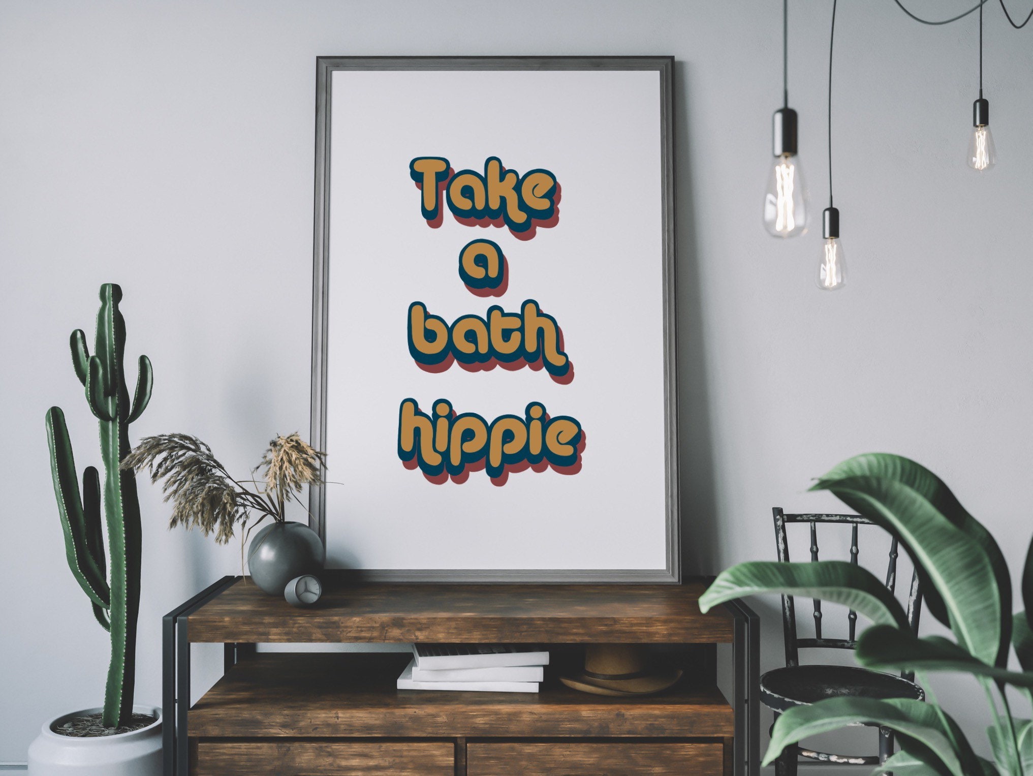 Take a bath hippie art printhippie decorbohemian Etsy