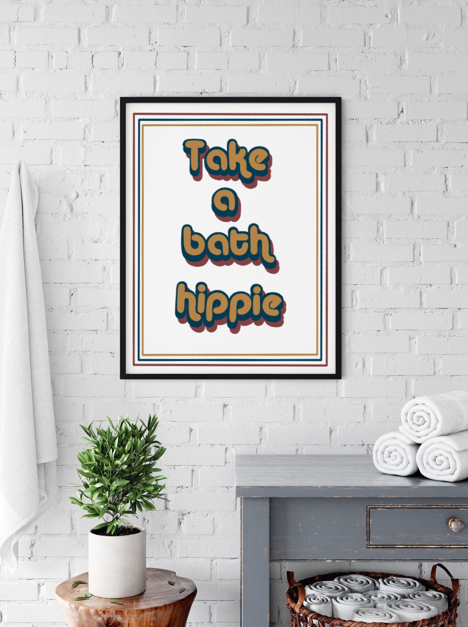Take a bath hippie art printhippie decorbohemian Etsy