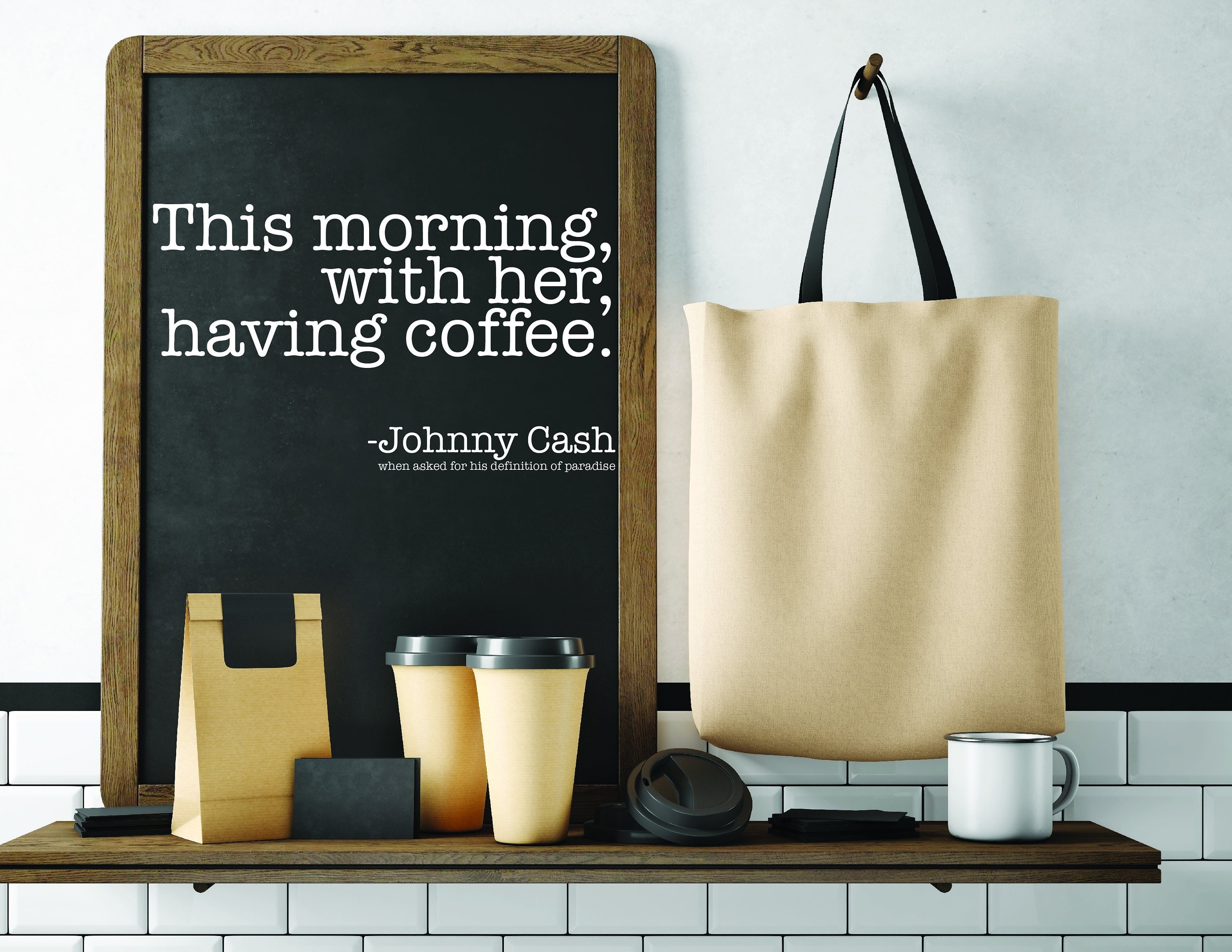 Digital download Johnny Cash Coffee Quote Coffee Bar art | Etsy