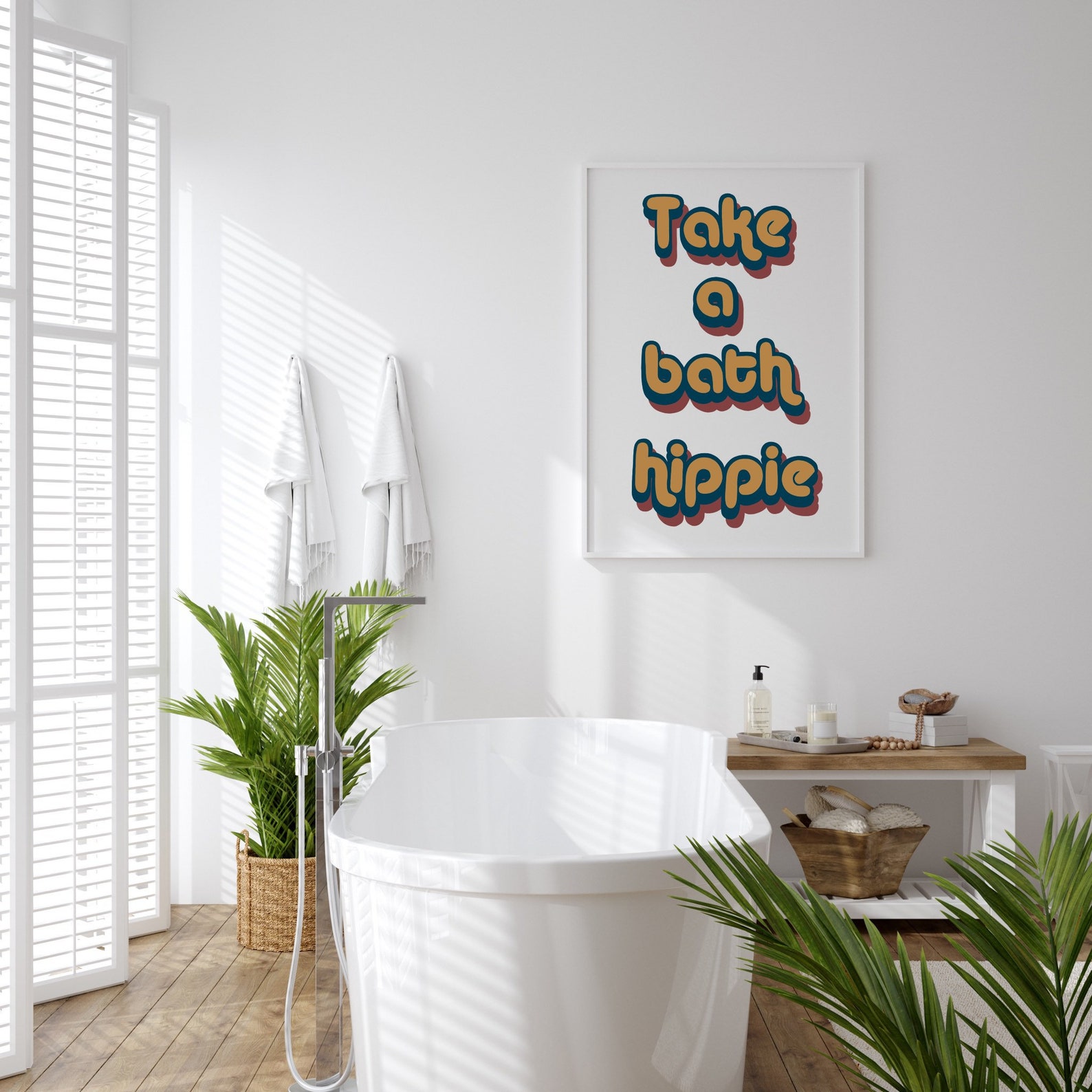 Take a bath hippie art printhippie decorbohemian Etsy