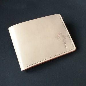 Carteras delgadas, Cartera sencilla, Cartera de hombre, Cartera plegable hecha a mano, Cartera de cuero, Cuero curtido vegetal de alta calidad, Regalo personalizado