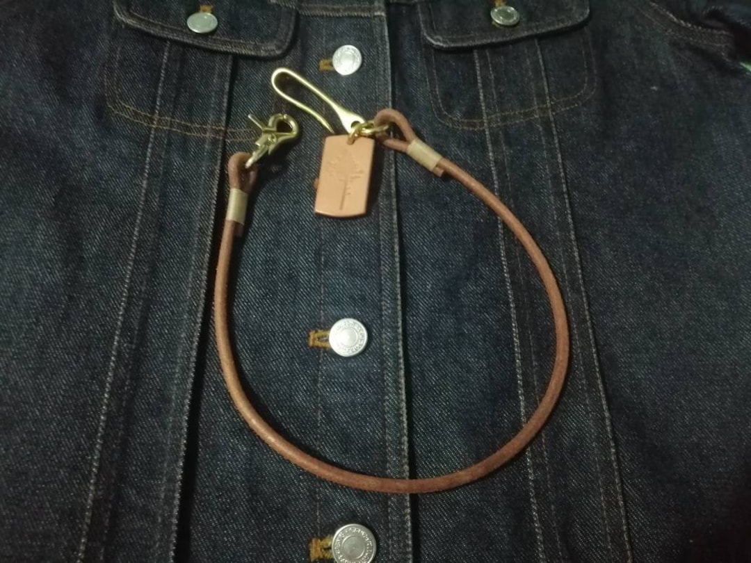 Handmade Leather Rope Wallet Chain: Solid Brass Lanyard - Etsy