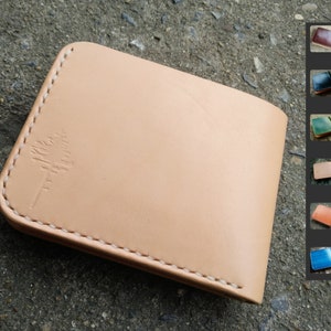 Billeteras plegables, billetera para hombre, cuero veg-tan de alta calidad, billetera de regalo personalizada