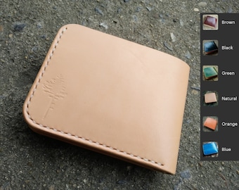 Bifold Wallets, Mans wallet, High quality veg-tan leather, peraonalized Gift wallet