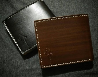 Bifold Leather Wallet, Handmade veg-tan Leather, personalized gift