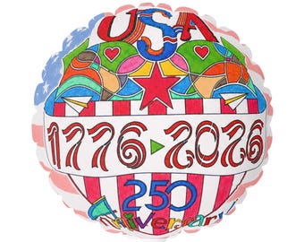 Palloncino rotondo per il 250° anniversario degli Stati Uniti / 11"