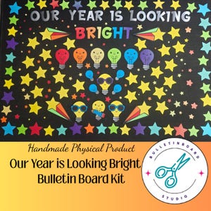 Bright Year Ahead Light Bulb Bulletin Board Kit for Elementary Classrooms - Back to School Wall Display