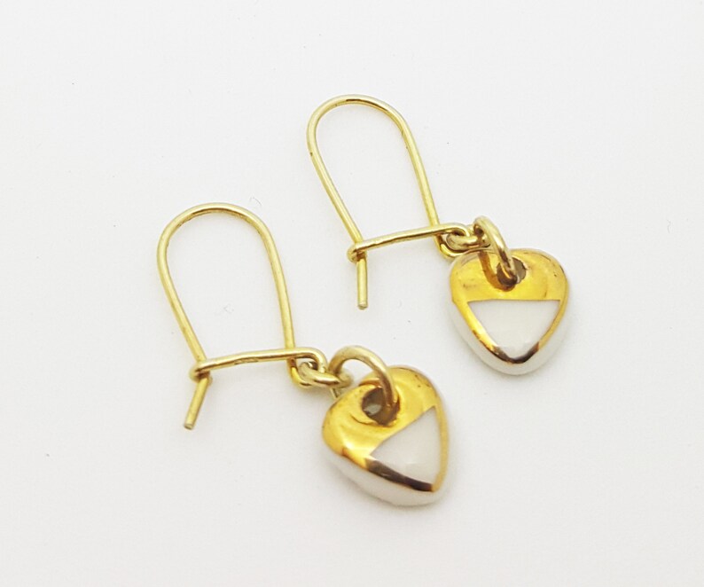 Heart Earrings / Porcelain Earrings / Porcelain Heart / White Etsy