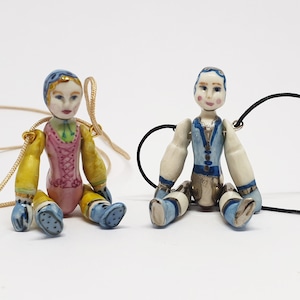 Porcelain Pendant Doll / Necklace doll / Chain doll/ Porcelain Artistic doll/ Unique Fine Pottery Art Jewelery Gold /Platinum , image 5