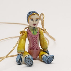 Porcelain Pendant Doll / Necklace doll / Chain doll/ Porcelain Artistic doll/ Unique Fine Pottery Art Jewelery Gold /Platinum , image 1
