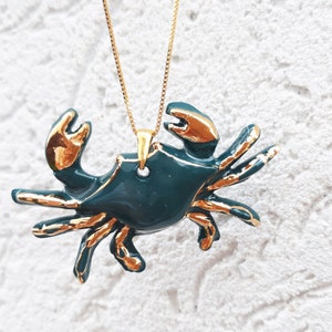 Porcecrab jewellery necklace/porcelain/porcelain jewellery/jewellery / hand painting/pendant/crab/